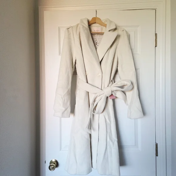 🏷NWT Ivy City Adeline Woman's Coat Wool Blend Cream - Picture 6 of 7
